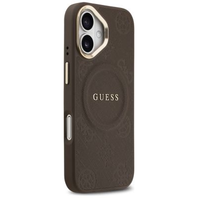 4. Guess Peony Hot Stamp MagSafe Case for iPhone 17 - Brown