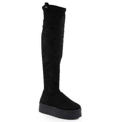 Women's Black Suede Platform Boots Big Star SS274264