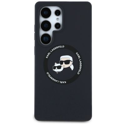 3. Karl Lagerfeld Silicone Double Heads And Circle MagSafe Samsung Galaxy S25 Ultra case black
