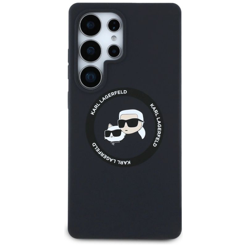 3. Karl Lagerfeld Silicone Double Heads And Circle MagSafe Samsung Galaxy S25 Ultra case black