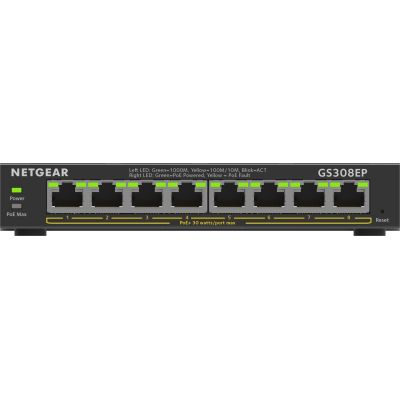 Switch Netgear GS308EP-100PES 8p PoE 62W (PoE+: 8p) Unmanaged Gigabit
