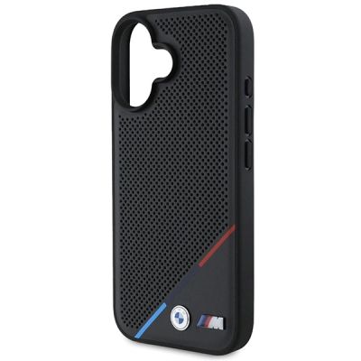 6. BMW M Perforated Tricolor Line MagSafe Case for iPhone 16 Plus - Black