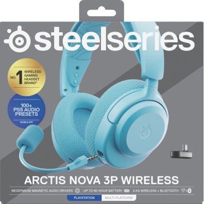 7. Steelseries Arctis Nova 3P Wireless headphones for Playstation, Aqua