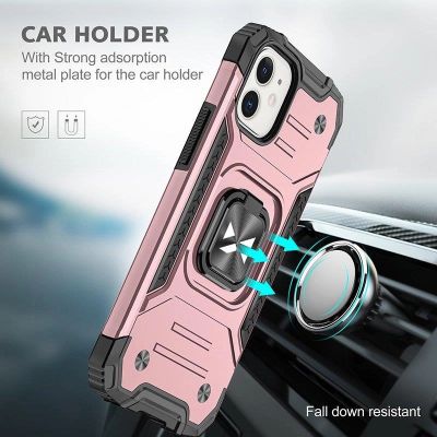 6. Wozinsky Ring Armor iPhone 14 Plus Armored Case Magnetic Holder Ring Gold
