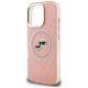 6. Karl Lagerfeld IML Glitter Karl & Choupette Heads Logo MagSafe Case for iPhone 16 Pro - Pink
