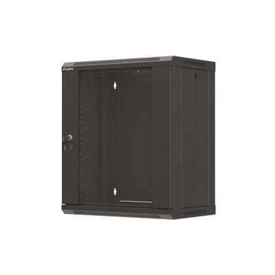 15. LANBERG WALL-MOUNTED RACK CABINET 19" 12U 540X350 BLACK GLASS DOOR (FLAT PACK)