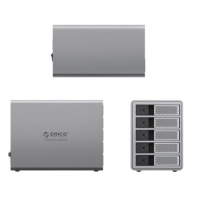 2. Orico 9858T3 5 Big DAS Solution ProThunder Disk Array with Thunderbolt 3 for 5 x 2.5"/3.5" SATA HDD/SSD - Gray