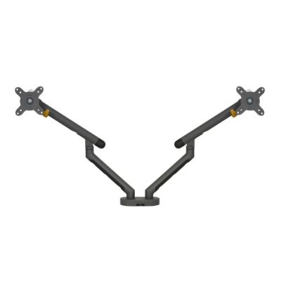 BakkerElkhuizen Bakker Elkhuizen Flexible Dual - Mounting Kit - Adjustable Dual Arm - For 2 Monitors - Aluminum, Steel, ABS Plastic, Thermoplastic Rubber (TPR), Polyamide (PA6) - Dark Gray - Screen Size: 43.18-88.9 cm (for flat screen)