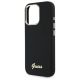 6. Guess Silicone Script Metal Logo & Frame Case for iPhone 16 Pro - Black