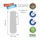 ROTPUNKT Glass Vacuum Flask, Capacity 0.750 l, POLAR-EL.-SU