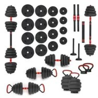 22. HMS SGN130 6-in-1 weight set (barbell, dumbbells and kettlebell) 30kg
