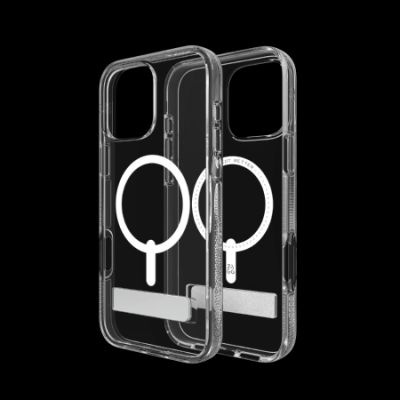 3. ZAGG Crystal Palace Snap Kickstand MagSafe Case with Stand for iPhone 16 Pro Max - Clear