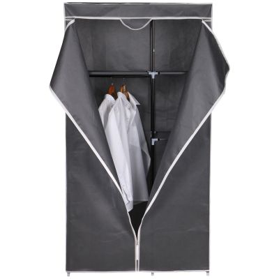 8. TEXTILE WARDROBE 90x45x170CM DARK GREY 8811