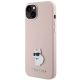 2. Karl Lagerfeld Silicone Choupette Metal Pin Case for iPhone 15 Plus / 14 Plus - Pink