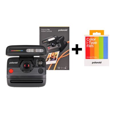 2. Polaroid Flip Instant Camera with Color Cartridges (8 Photos), Black