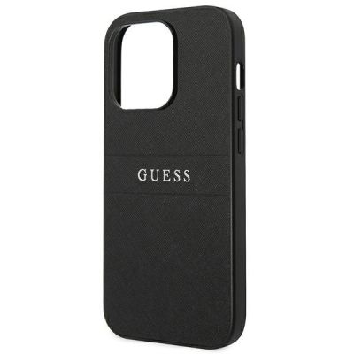 6. Guess Saffiano Strap Case for iPhone 14 Pro - Black