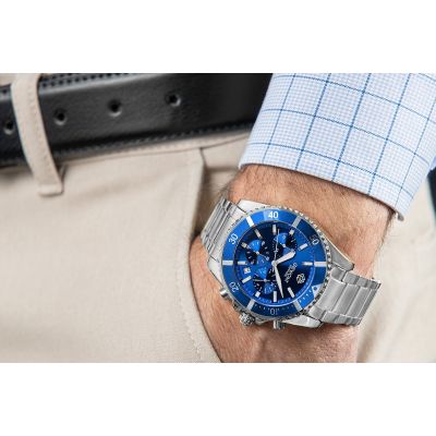 4. Men's Watch Giewont Chronograph Sapphire Silver Blue GW3970-B3