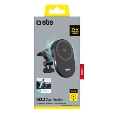 2. SBS Magnetic Holder with Qi2.2 25W Wireless Charger with Active Cooling - Black