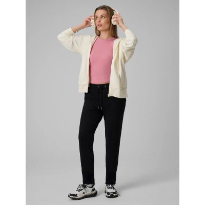3. Women's slim ribbed knit top 4F 4FRAW25TSLEF310-56S