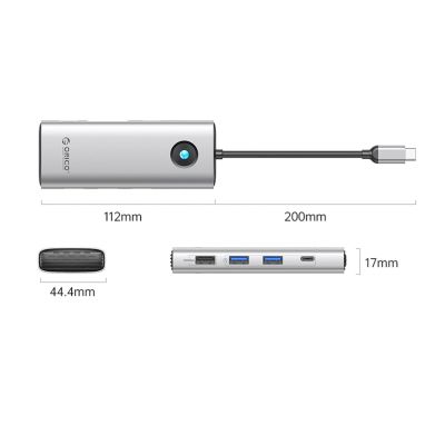 2. Orico PW11 8in1 USB-C Docking Station 2x USB-A 3.0 1x USB-A 2.0 1x USB-C 3.0 1x USB-C PD 100W 1x HDMI 4K 60Hz 1x VGA 1080P 60Hz 1x RJ45 Gigabit Ethernet - Silver