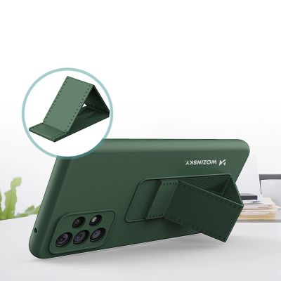 5. Wozinsky Kickstand Case silicone case with stand for Samsung Galaxy A73 navy blue