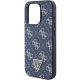 6. Guess 4G Triangle Metal Logo case for iPhone 15 Pro - blue