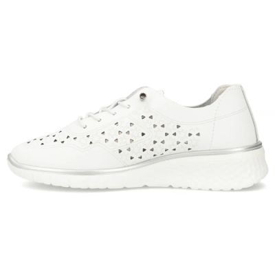 3. Women's leather openwork shoes, white Filippo DP6714