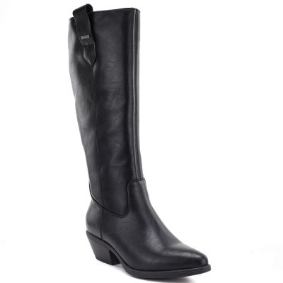 Women's leather cowboy boots black Big Star UU274521