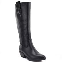 Women's leather cowboy boots black Big Star UU274521
