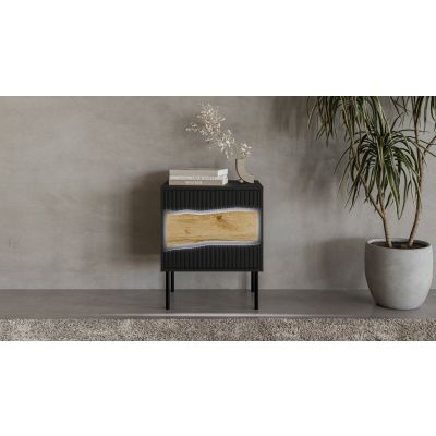 7. INSERTO bedside table 2 pcs 50x40x61.5 black + LED