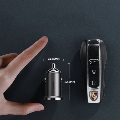 7. Joyroom Fast Car Charger USB Type C / USB 45W 5A Power Delivery Quick Charge 3.0 AFC SCP Gray (C-A35)