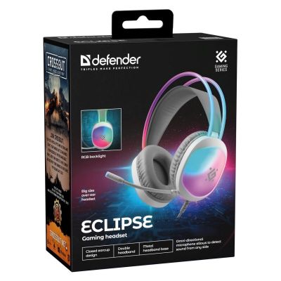 11. Defender Eclipse RGB Headphones with Microphone White 62440