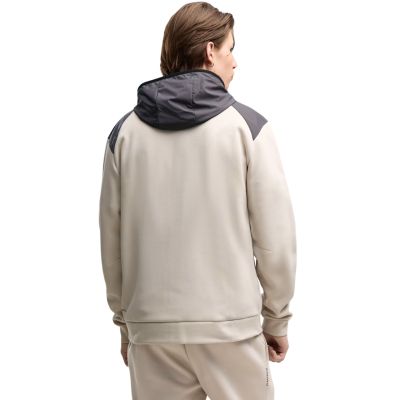 4. Men's Puma Tech Material Mix Full-Zip Hoodie Beige 694490 82
