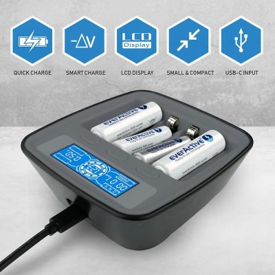 3. EVERACTIVE USB-C Ni-MH Battery Charger NC1000MV2