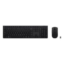 Lenovo Professional Wireless Rechargeable Keyboard and Mouse Combo | Keyboard and Mouse Set | Wireless | Mouse Included | US English | Bluetooth Connectivity | Gray