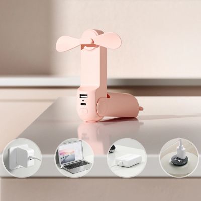 9. Jisulife Handheld Fan Life8 Plus Portable USB Fan with Power Bank Function 4500mAh and Flashlight - Pink