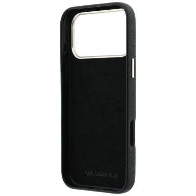 7. Karl Lagerfeld Smooth Big Resin Signature Logo Case for iPhone 18 Pro Max / 17 Pro Max - Black