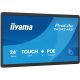 iiyama TW2424AS-B3P signage display Interactive flat panel 60.5 cm (23.8") Wi-Fi 450 cd/m2 Full HD Black Touchscreen Embedded processor Android 24/7