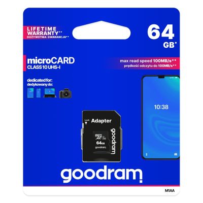 2. GoodRam M1AA-0640R12 memory card (64GB; Class 10; + adapter)