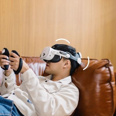 5. BoboVR E3 Pro Head Strap with Battery for Meta Quest 3 and 3S - White and Black