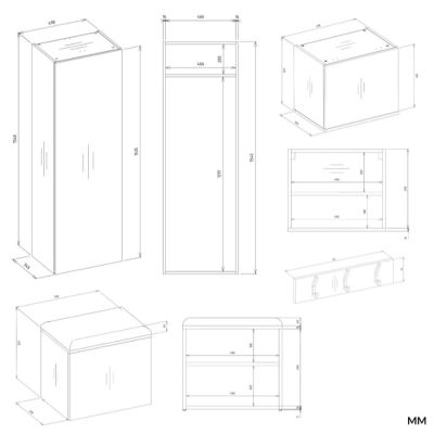 9. HAGA III 2SZ1W ARTISAN Hallway Wardrobe