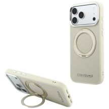 Karl Lagerfeld Ring Stand 360 Saffiano Classic Logo MagSafe Case for iPhone 18 Pro Max / 17 Pro Max - Beige