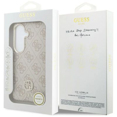 8. Guess 4G Rhinestone Round Logo MagSafe Case for Samsung Galaxy S26 - Pink