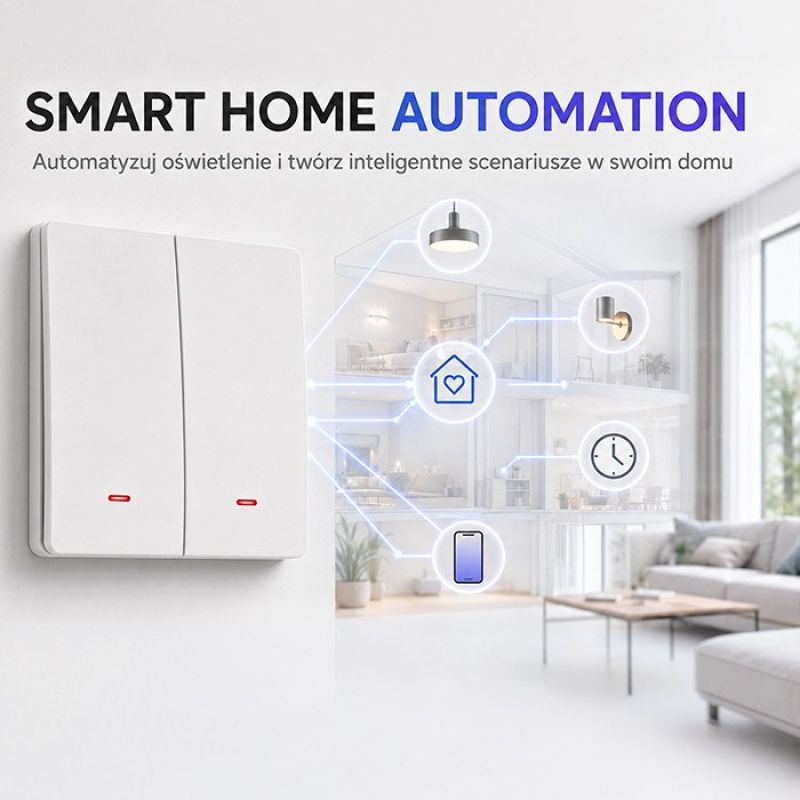 2. QOLTEC LIGHT ON/OFF SWITCH | 2-CHANNEL | WI-FI | TIMER | TUYA | WHITE