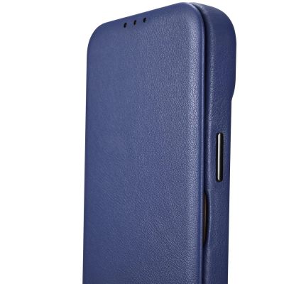 14. iCarer CE Premium Leather Folio Case iPhone 14 Plus Magnetic Flip Leather Folio Case MagSafe Blue (WMI14220715-BU)