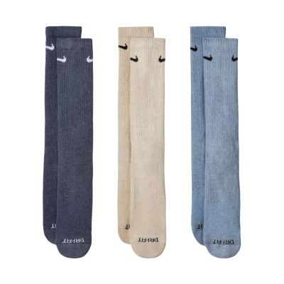 Nike Everyday Plus Cushioned Socks 3 Pairs Dark Gray, Beige, Light Gray SX6888 901
