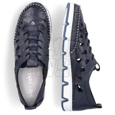 9. Leather openwork shoes Rieker W RKR652, navy blue