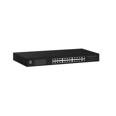2. LevelOne WebSmart/GB PoE Switch 28-Port 19" 375W 1Gbps