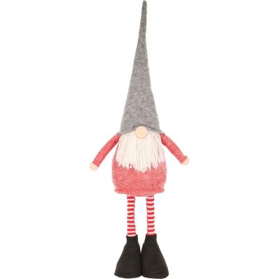 2. DECORATIVE GNOME ON TELESCOPIC LEGS 64-79CM RED