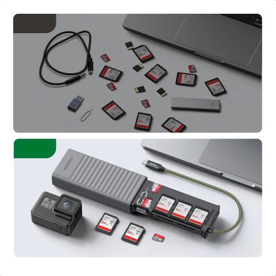 7. Ugreen 2-in-1 memory card reader with organizer - gray